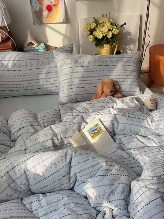 91家纺网 家纺一手货源 找家纺 凯洛奇 2026新款色织麻水洗提花四件套-提供买家秀 雪鹿青纱