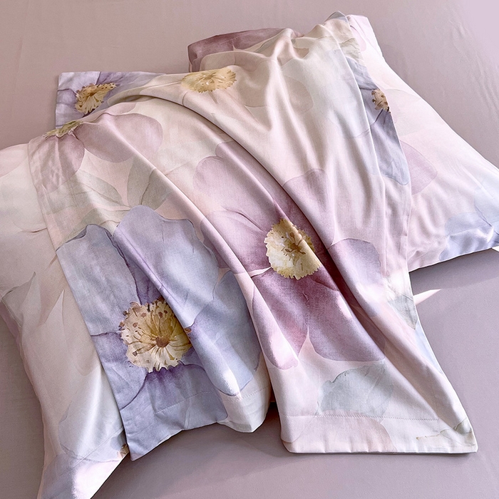 91家纺网 家纺一手货源 找家纺 梧桐树 2026新款全棉纯棉长绒棉数码印花系列四件套 S28雅韵-紫