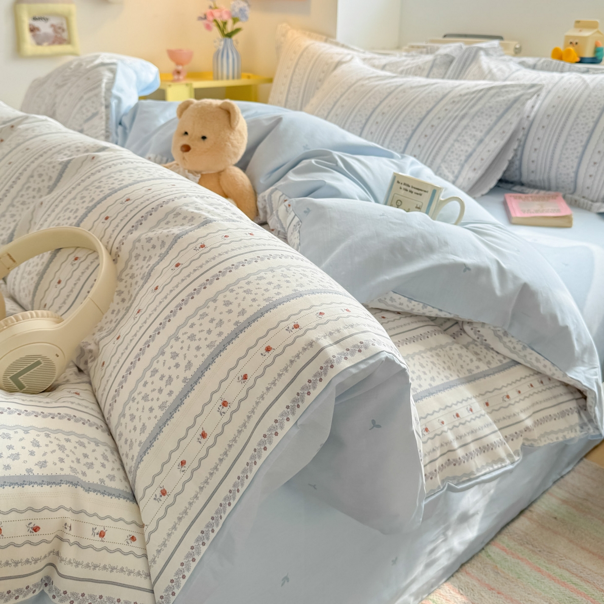 91家纺网 家纺一手货源 找家纺 （总）景眠 2026新款全棉13372小清新简单款四件套