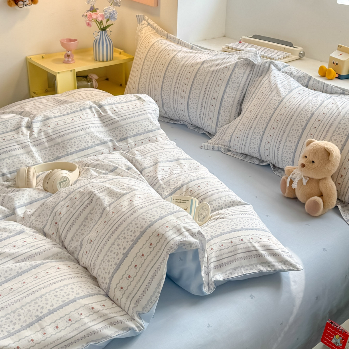 91家纺网 家纺一手货源 找家纺 景眠 2026新款全棉13372小清新简单款四件套 梦境