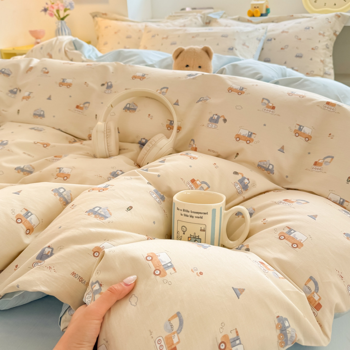 91家纺网 家纺一手货源 找家纺 景眠 2026新款全棉13372小清新简单款四件套 玩具总动员