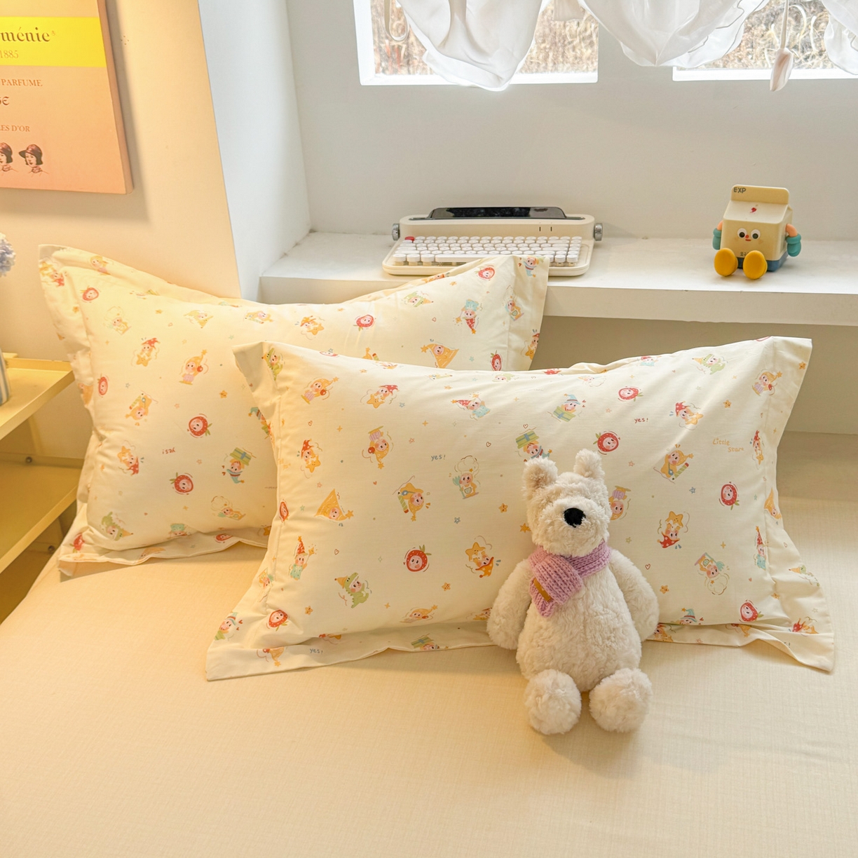 91家纺网 家纺一手货源 找家纺 景眠 2026新款全棉13372小清新简单款四件套 童趣