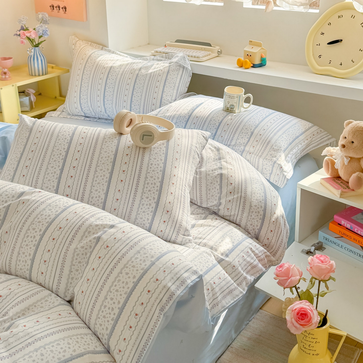 91家纺网 家纺一手货源 找家纺 景眠 2026新款全棉13372小清新简单款四件套 梦境