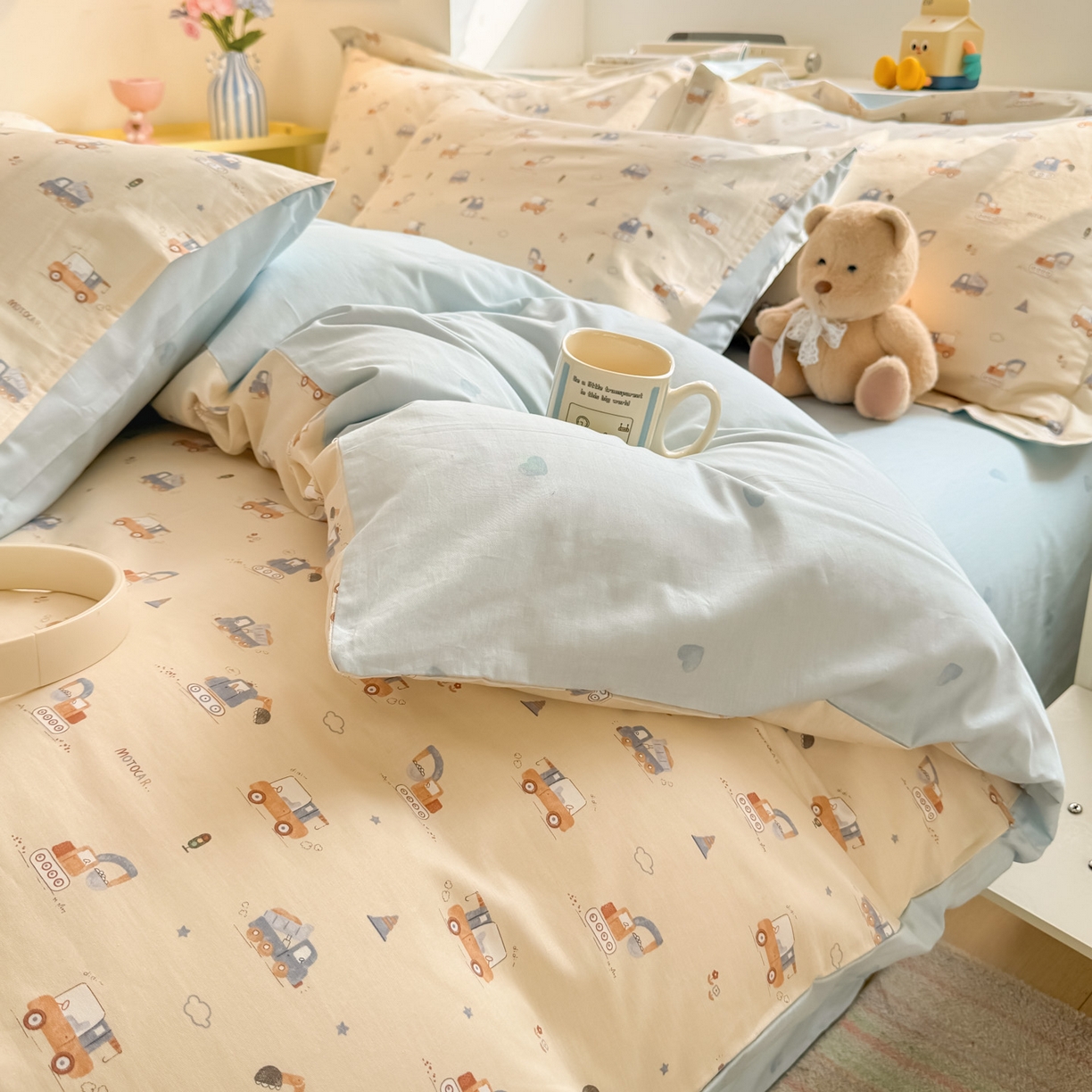 91家纺网 家纺一手货源 找家纺 景眠 2026新款全棉13372小清新简单款四件套 玩具总动员