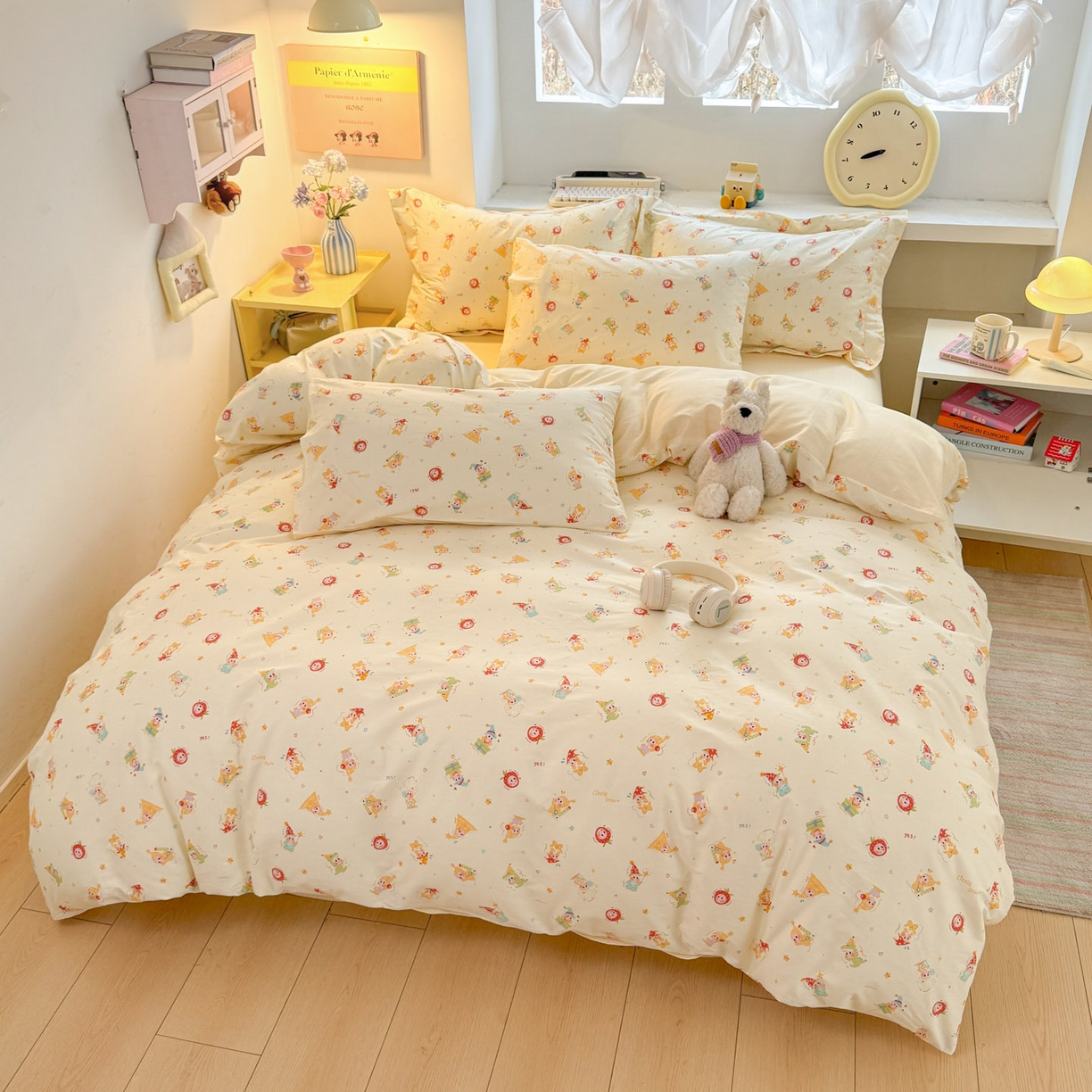 91家纺网 家纺一手货源 找家纺 景眠 2026新款全棉13372小清新简单款四件套 童趣