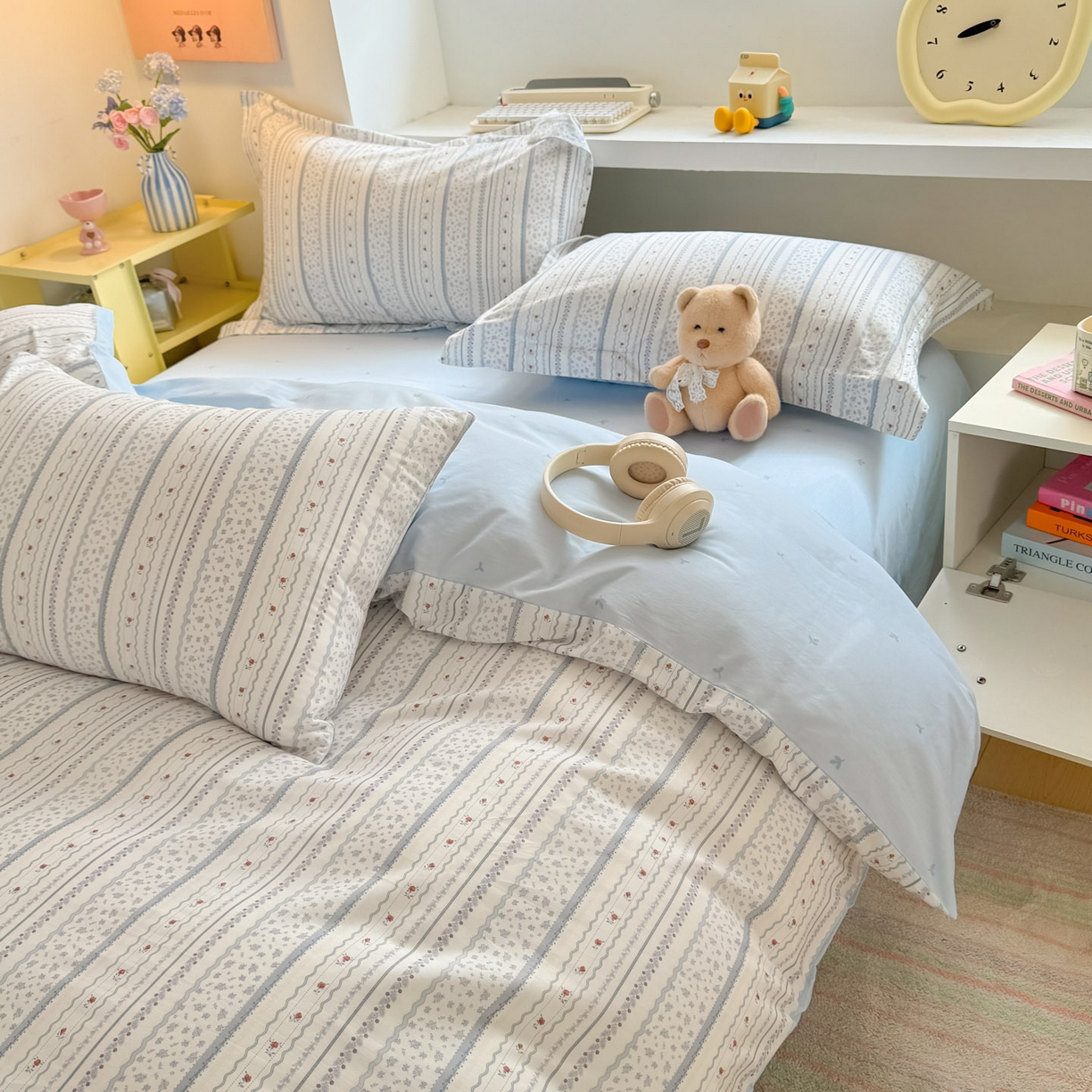 91家纺网 家纺一手货源 找家纺 景眠 2026新款全棉13372小清新简单款四件套 梦境