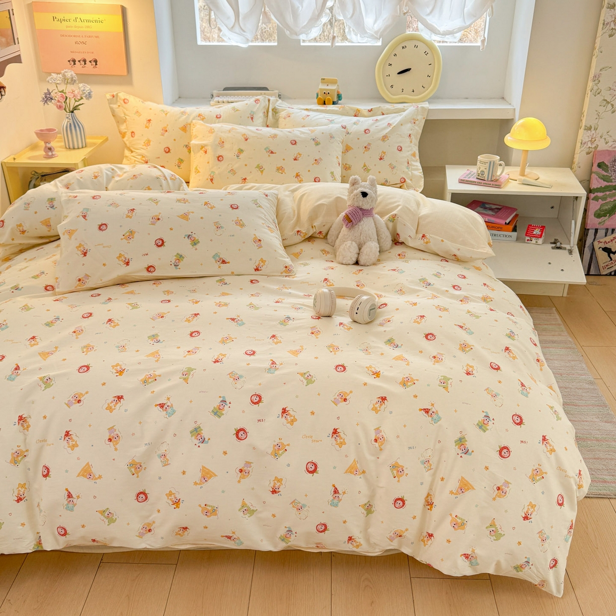 91家纺网 家纺一手货源 找家纺 景眠 2026新款全棉13372小清新简单款四件套 童趣