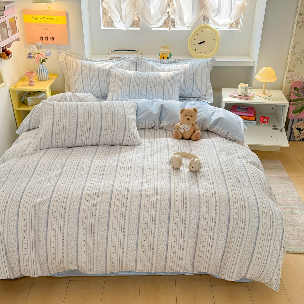 91家纺网 家纺一手货源 找家纺 景眠 2026新款全棉13372小清新简单款四件套 梦境