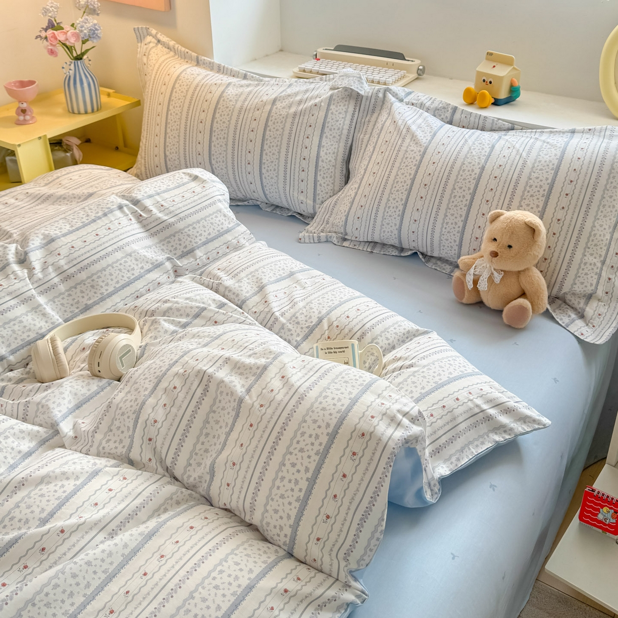 91家纺网 家纺一手货源 找家纺 景眠 2026新款全棉13372小清新简单款四件套 梦境