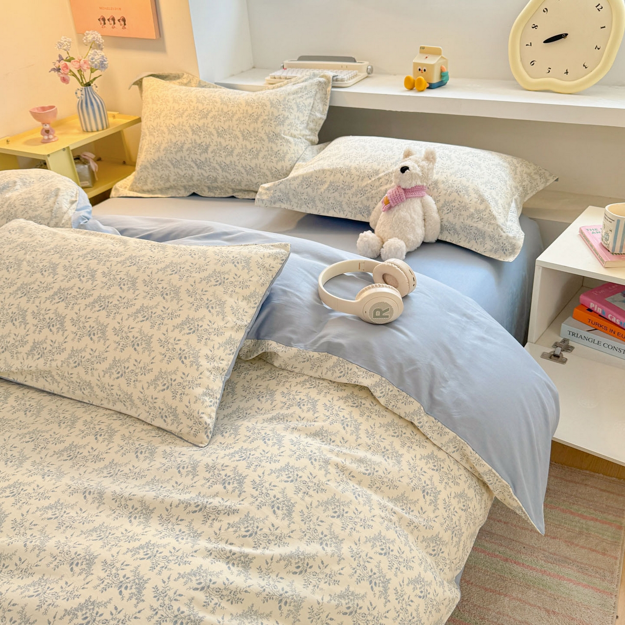 91家纺网 家纺一手货源 找家纺 景眠 2026新款全棉13372小清新简单款四件套 花蔓