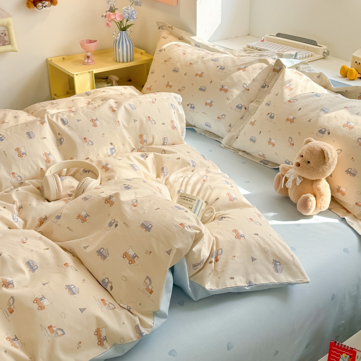 91家纺网 家纺一手货源 找家纺 景眠 2026新款全棉13372小清新简单款四件套 玩具总动员