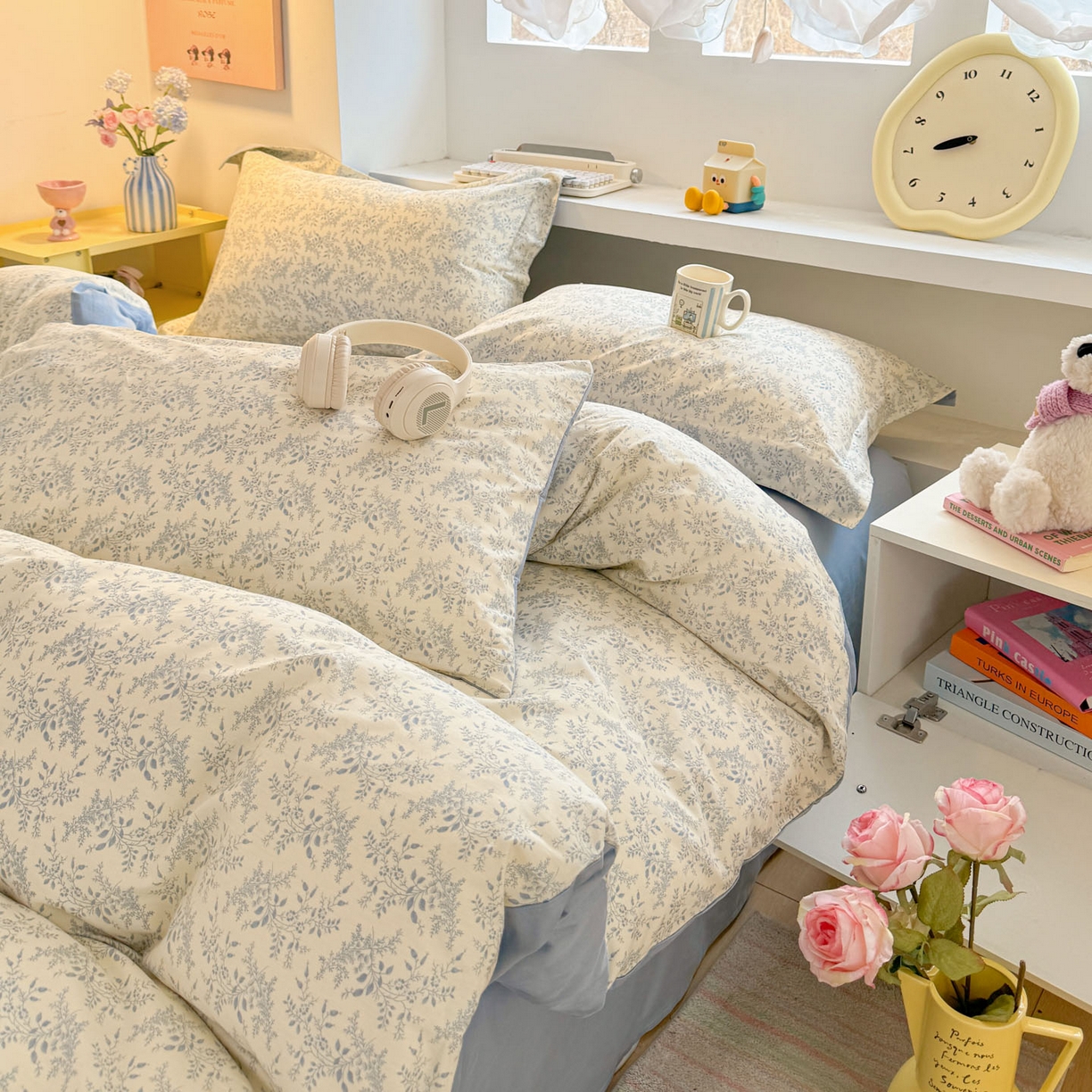 91家纺网 家纺一手货源 找家纺 景眠 2026新款全棉13372小清新简单款四件套 花蔓