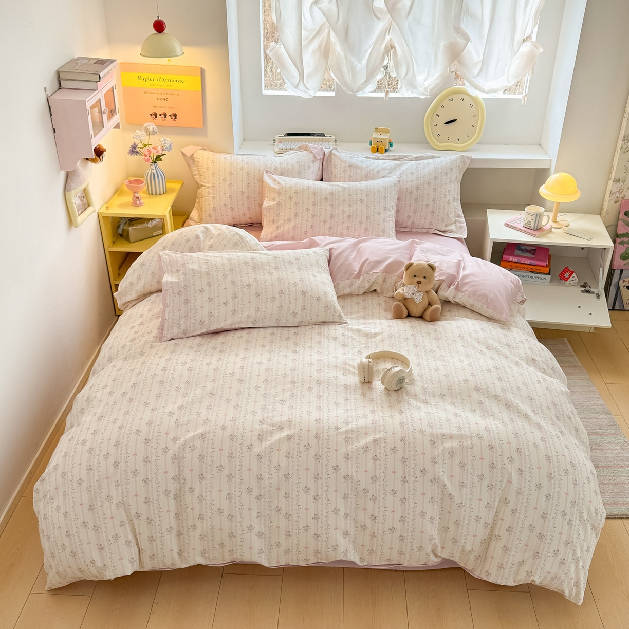 91家纺网 家纺一手货源 找家纺 景眠 2026新款全棉13372小清新简单款四件套 花间