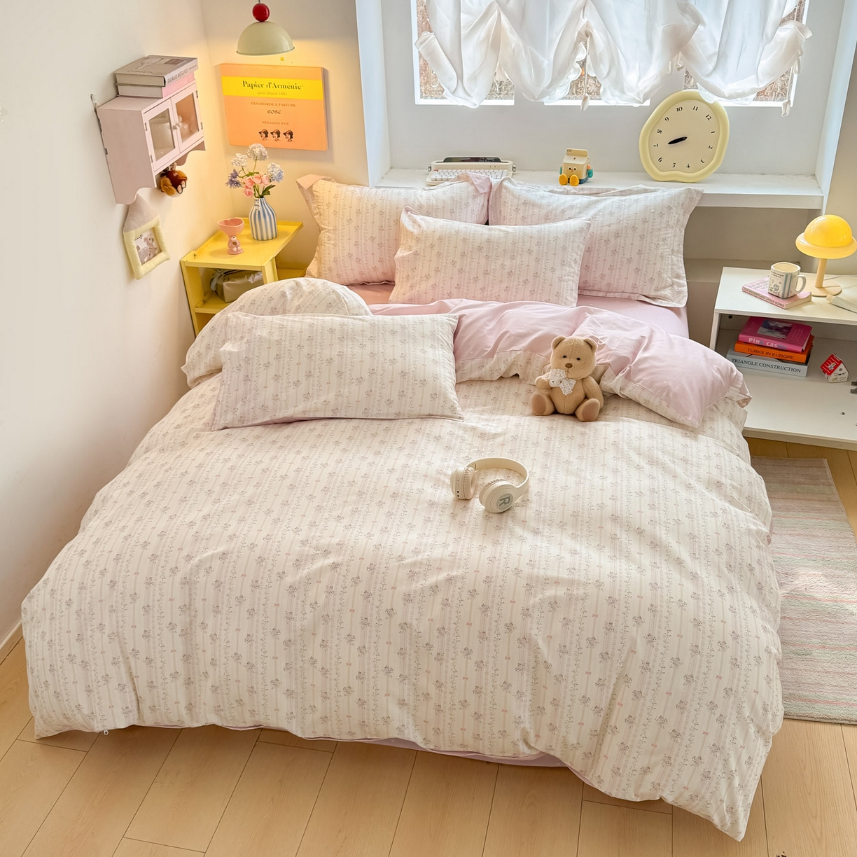 91家纺网 家纺一手货源 找家纺 景眠 2026新款全棉13372小清新简单款四件套 花间