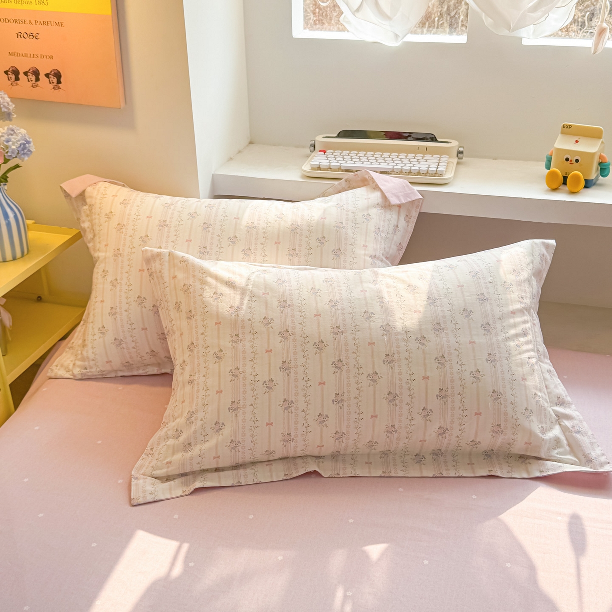 91家纺网 家纺一手货源 找家纺 景眠 2026新款全棉13372小清新简单款四件套 花间