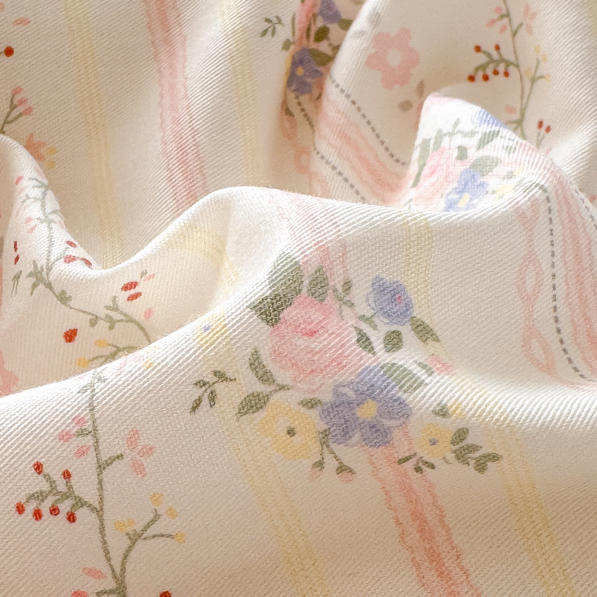 91家纺网 家纺一手货源 找家纺 景眠 2026新款全棉13372小清新简单款四件套 花间