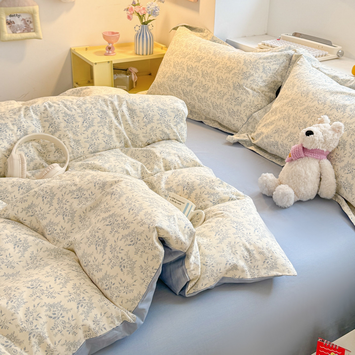 91家纺网 家纺一手货源 找家纺 景眠 2026新款全棉13372小清新简单款四件套 花蔓