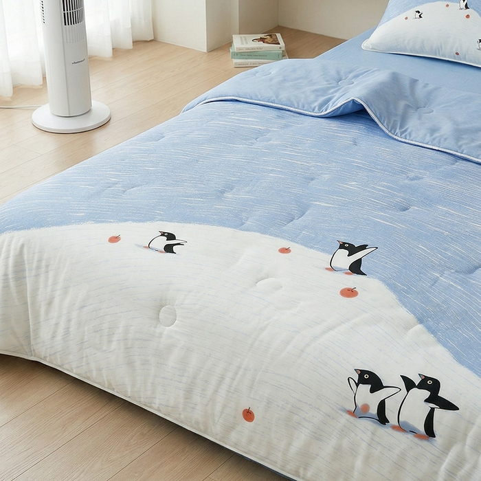 91家纺网 家纺一手货源 找家纺 （总）纯色雨家纺 2026夏款轻薄夏被氨纶凉感丝A类空调被夏凉被（支持小批量来图定制）