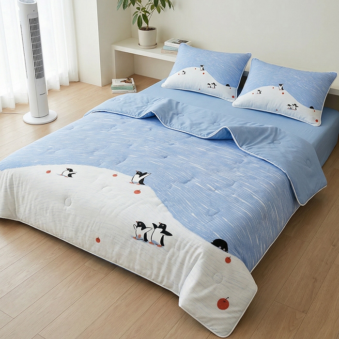 91家纺网 家纺一手货源 找家纺 （总）纯色雨家纺 2026夏款轻薄夏被氨纶凉感丝A类空调被夏凉被（支持小批量来图定制）