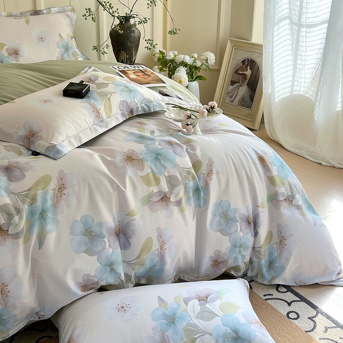 91家纺网 家纺一手货源 找家纺 梧桐树 2026新款全棉纯棉长绒棉数码印花系列四件套 S36岚山梦