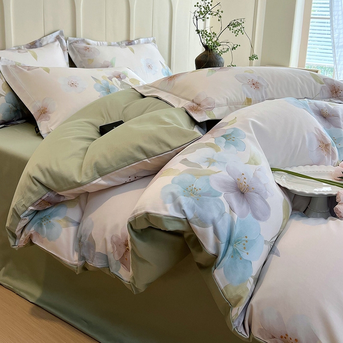 91家纺网 家纺一手货源 找家纺 梧桐树 2026新款全棉纯棉长绒棉数码印花系列四件套 S36岚山梦