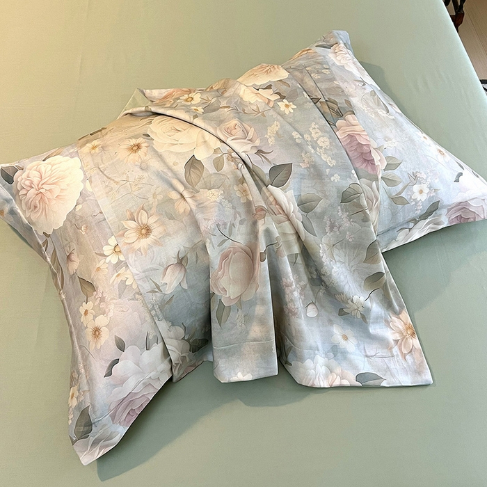 91家纺网 家纺一手货源 找家纺 梧桐树 2026新款全棉纯棉长绒棉数码印花系列四件套 S38醉月兰