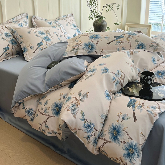 梧桐树 2026新款全棉纯棉长绒棉数码印花系列四件套 S39仲夏之梦