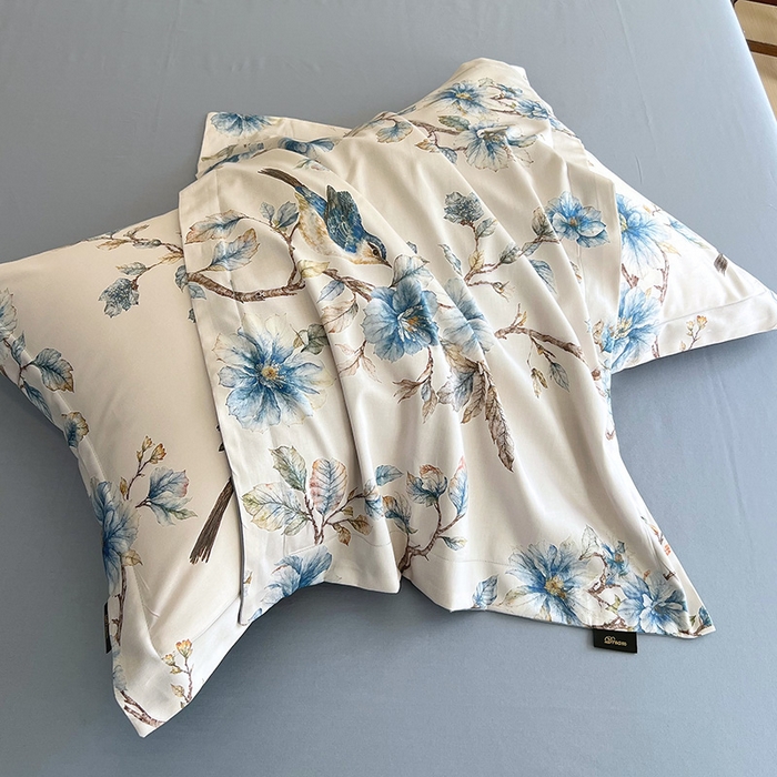 91家纺网 家纺一手货源 找家纺 梧桐树 2026新款全棉纯棉长绒棉数码印花系列四件套 S39仲夏之梦