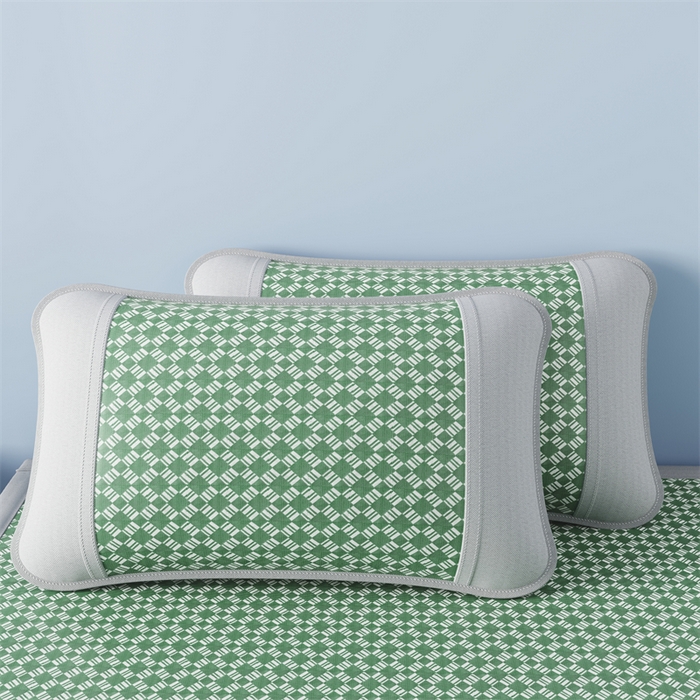 91家纺网 家纺一手货源 找家纺 梦卡迪 2026新款罗兰格凉感冰丝席 罗兰格绿-床席款