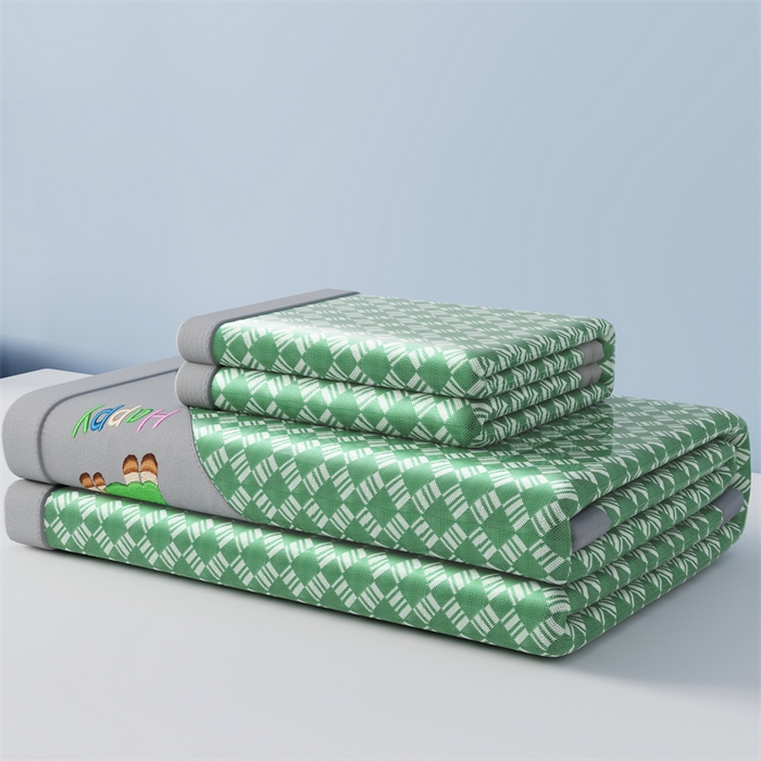 91家纺网 家纺一手货源 找家纺 梦卡迪 2026新款罗兰格凉感冰丝席 罗兰格绿-床席款