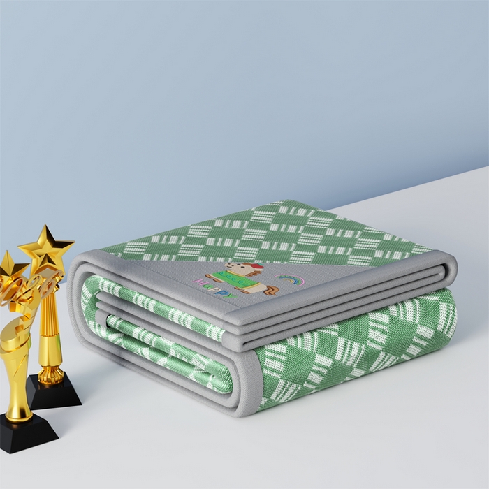 91家纺网 家纺一手货源 找家纺 梦卡迪 2026新款罗兰格凉感冰丝席 罗兰格绿-床席款