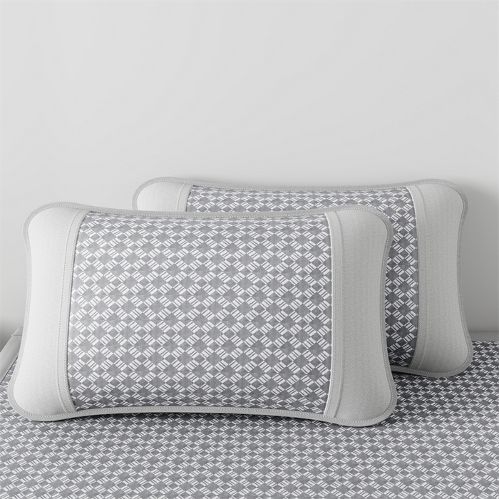 91家纺网 家纺一手货源 找家纺 梦卡迪 2026新款罗兰格凉感冰丝席 罗兰格灰-床笠款