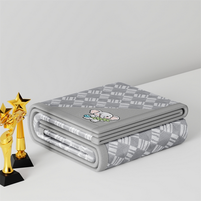 91家纺网 家纺一手货源 找家纺 梦卡迪 2026新款罗兰格凉感冰丝席 罗兰格灰-床笠款