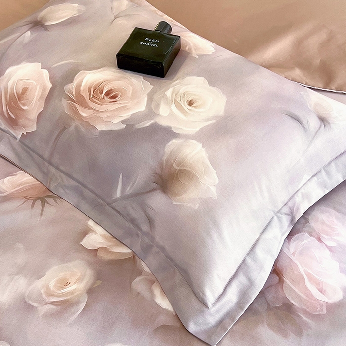 91家纺网 家纺一手货源 找家纺 梧桐树 2026新款全棉纯棉长绒棉数码印花系列四件套 S42韵彩咖