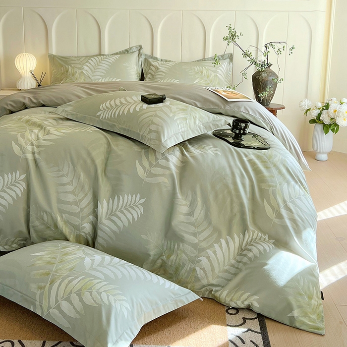 91家纺网 家纺一手货源 找家纺 梧桐树 2026新款全棉纯棉长绒棉数码印花系列四件套 S43若兰亭