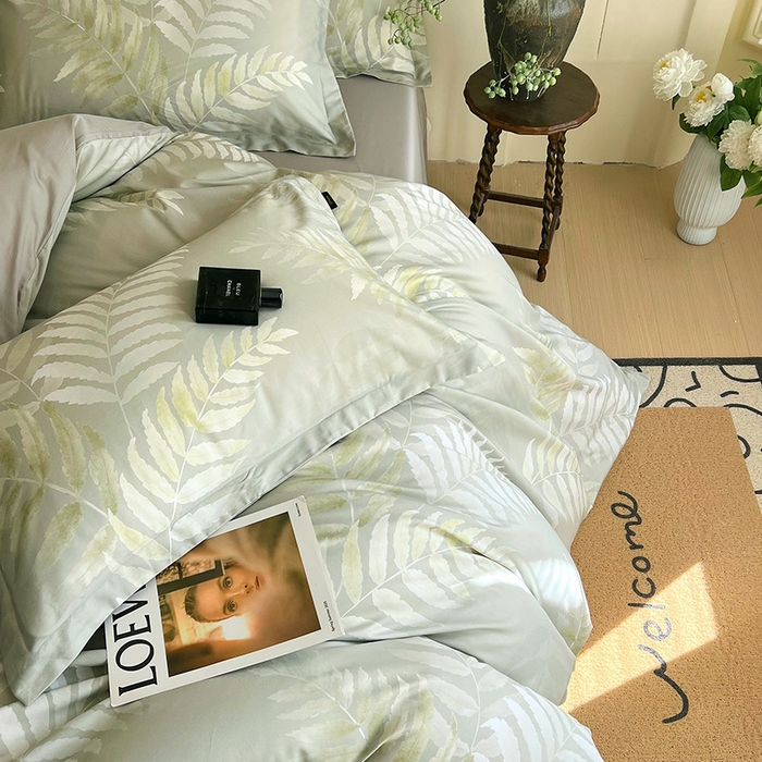 91家纺网 家纺一手货源 找家纺 梧桐树 2026新款全棉纯棉长绒棉数码印花系列四件套 S43若兰亭