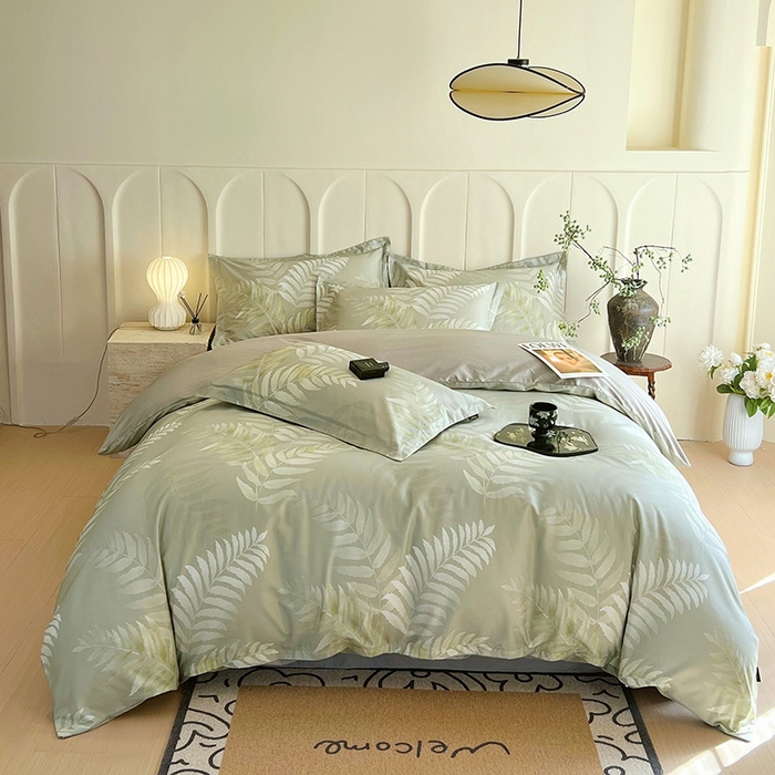 91家纺网 家纺一手货源 找家纺 梧桐树 2026新款全棉纯棉长绒棉数码印花系列四件套 S43若兰亭