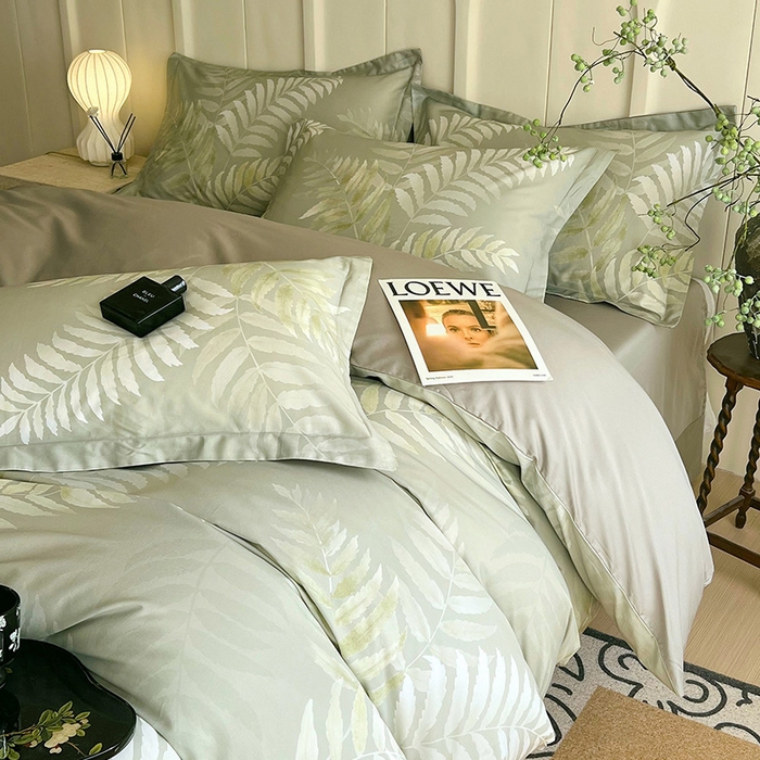 91家纺网 家纺一手货源 找家纺 梧桐树 2026新款全棉纯棉长绒棉数码印花系列四件套 S43若兰亭