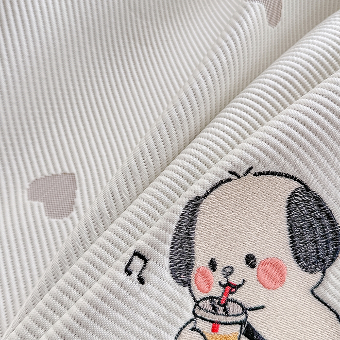 91家纺网 家纺一手货源 找家纺 梦卡迪 2026新款A类爱心卡通凉感豆豆绣花床席 幸运小狗-咖