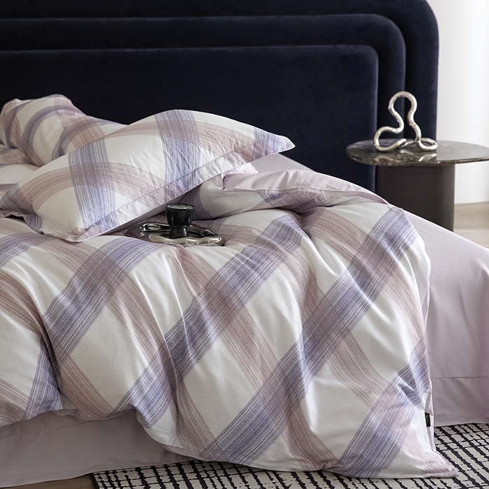 91家纺网 家纺一手货源 找家纺 梧桐树 2026新款全棉纯棉长绒棉数码印花系列四件套 S44炫紫灰