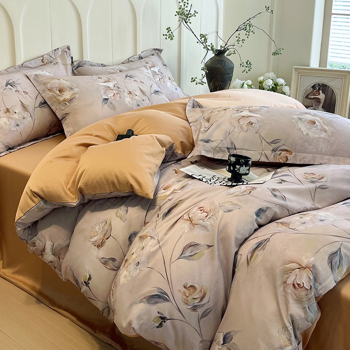 梧桐树 2026新款全棉纯棉长绒棉数码印花系列四件套 S45香茗