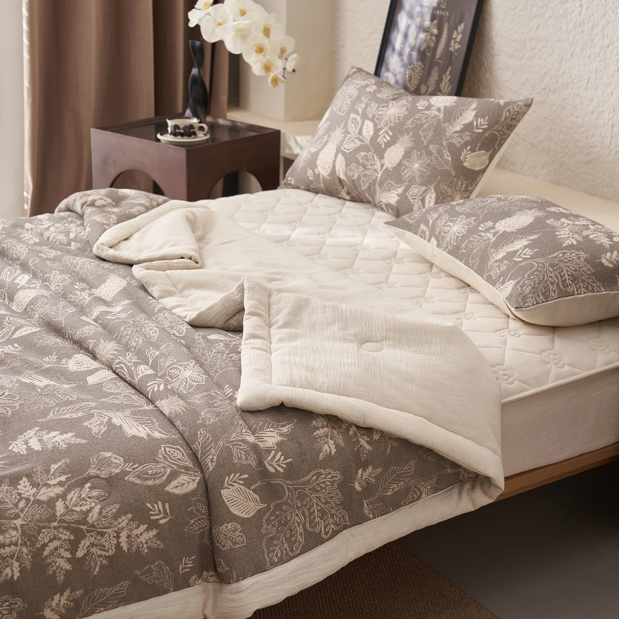 91家纺网 家纺一手货源 找家纺 吾诺家居 2026新款棉麻系列-棉麻印花棉花夏被 初朵