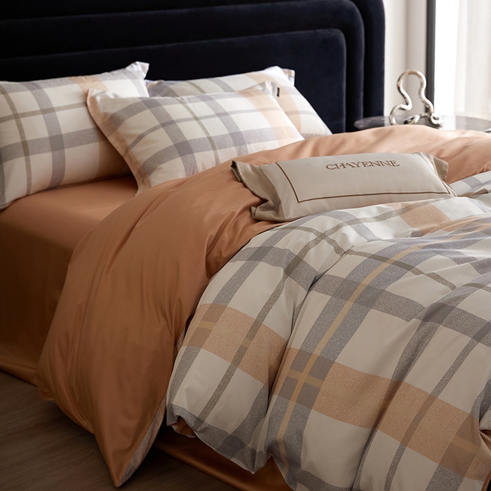 梧桐树 2026新款全棉纯棉长绒棉数码印花系列四件套 S49暖桔