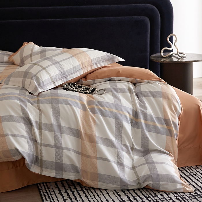 91家纺网 家纺一手货源 找家纺 梧桐树 2026新款全棉纯棉长绒棉数码印花系列四件套 S49暖桔