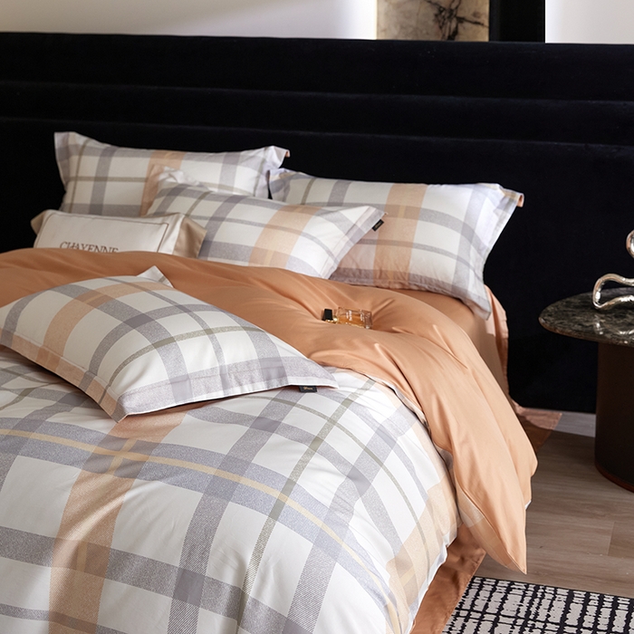 91家纺网 家纺一手货源 找家纺 梧桐树 2026新款全棉纯棉长绒棉数码印花系列四件套 S49暖桔