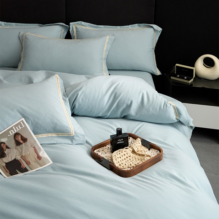 91家纺网 家纺一手货源 找家纺 （总）库里梦家纺 2026新款高精密斜纹棉四件套镂空四件套 -织带款