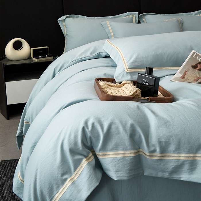 91家纺网 家纺一手货源 找家纺 （总）库里梦家纺 2026新款高精密斜纹棉四件套镂空四件套 -织带款