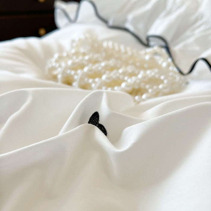 91家纺网 家纺一手货源 找家纺 （总）2025新款法式全棉花边夹棉床盖款四件套