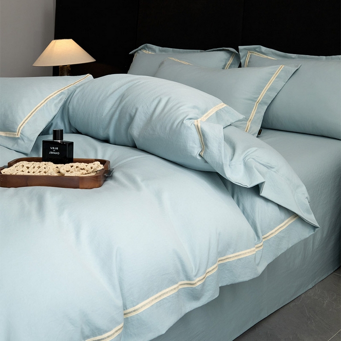 91家纺网 家纺一手货源 找家纺 库里梦家纺 2026新款高精密斜纹棉四件套镂空四件套-织带款 青藤