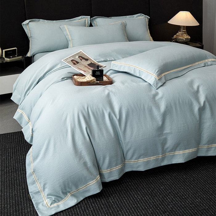 91家纺网 家纺一手货源 找家纺 库里梦家纺 2026新款高精密斜纹棉四件套镂空四件套-织带款 青藤